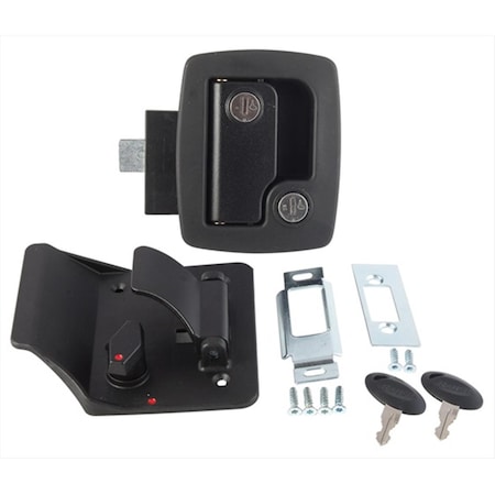 Ap Products Bauer Door Latch With Keys - Black A1W-13520